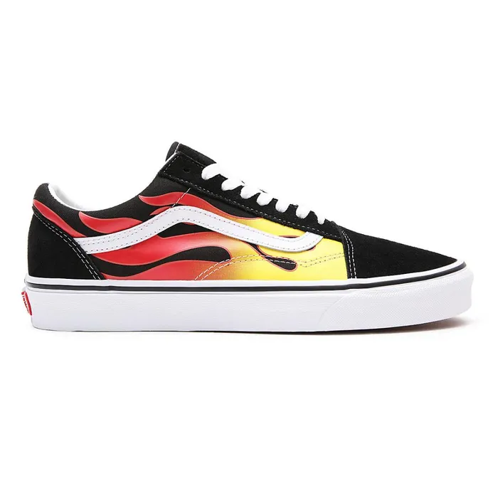Vans Lowtop Shoes Women Flame Old Skool Shoes Black