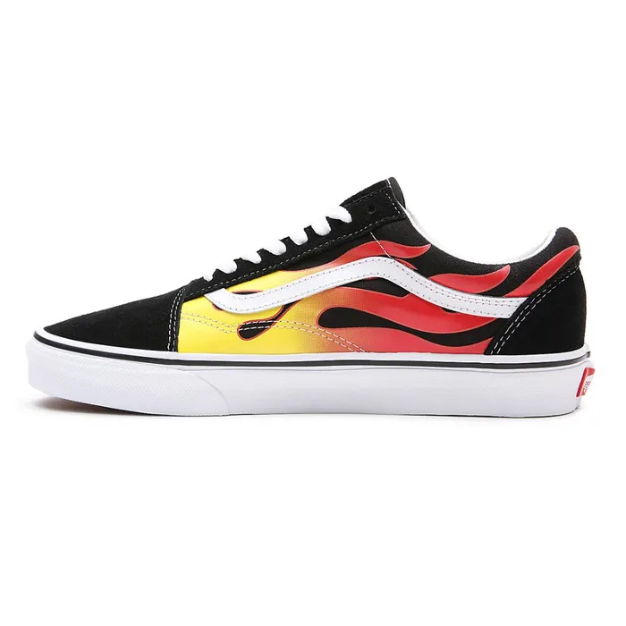 Vans Lowtop Shoes Women Flame Old Skool Shoes Black