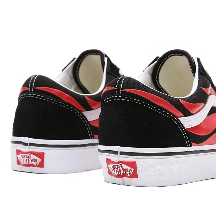Vans Lowtop Shoes Women Flame Old Skool Shoes Black