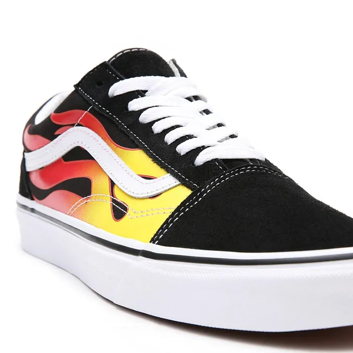 Vans Lowtop Shoes Women Flame Old Skool Shoes Black