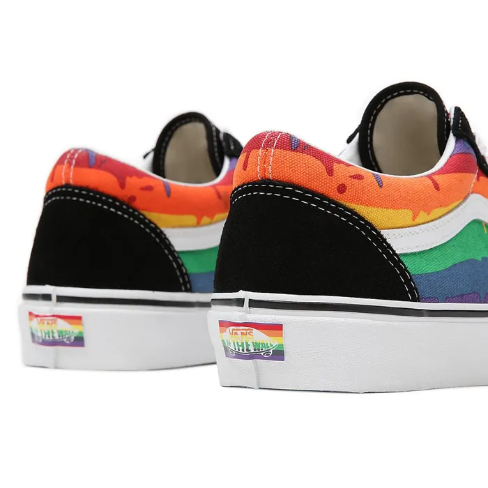 Vans Lowtop Shoes Women Rainbow Drip Old Skool Shoes Black Multicolour