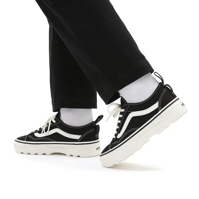 Vans Platform Shoes Women Canvas Sentry Old Skool Wc Shoes Black