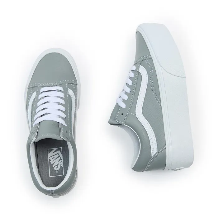Vans Platform Shoes Women Old Skool Stackform Shoes Grey