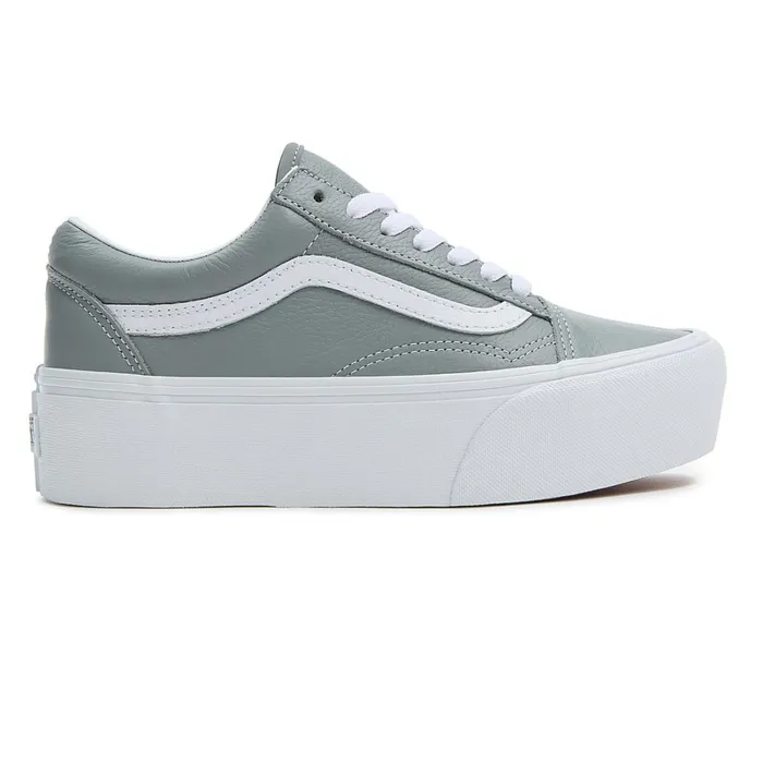 Vans Platform Shoes Women Old Skool Stackform Shoes Grey