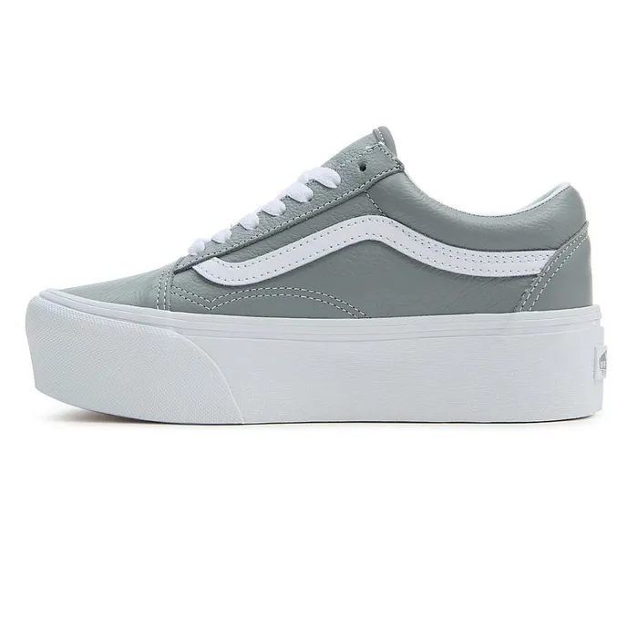 Vans Platform Shoes Women Old Skool Stackform Shoes Grey