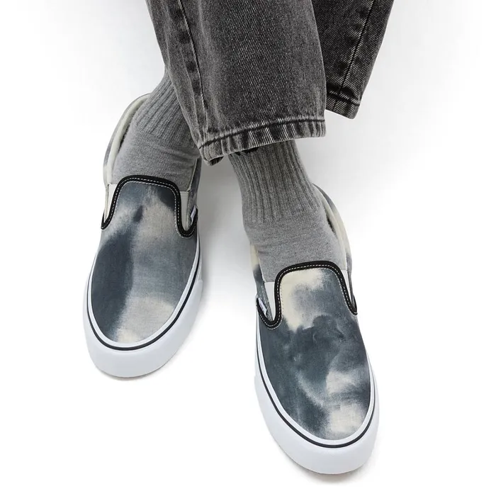 Vans Slipon Shoes Men Bleach Wash SlipOn VR3 Shoes Black