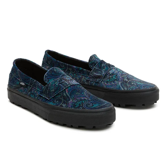 Vans Slipon Shoes Men Style 53 Velvet Shoes Blue
