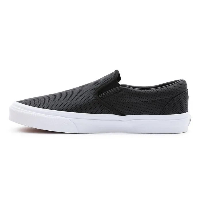 Vans Slipon Shoes Women Perf Leather Classic SlipOn Shoes Black