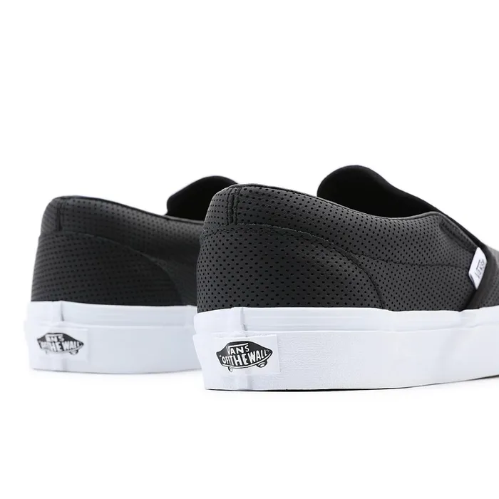 Vans Slipon Shoes Women Perf Leather Classic SlipOn Shoes Black