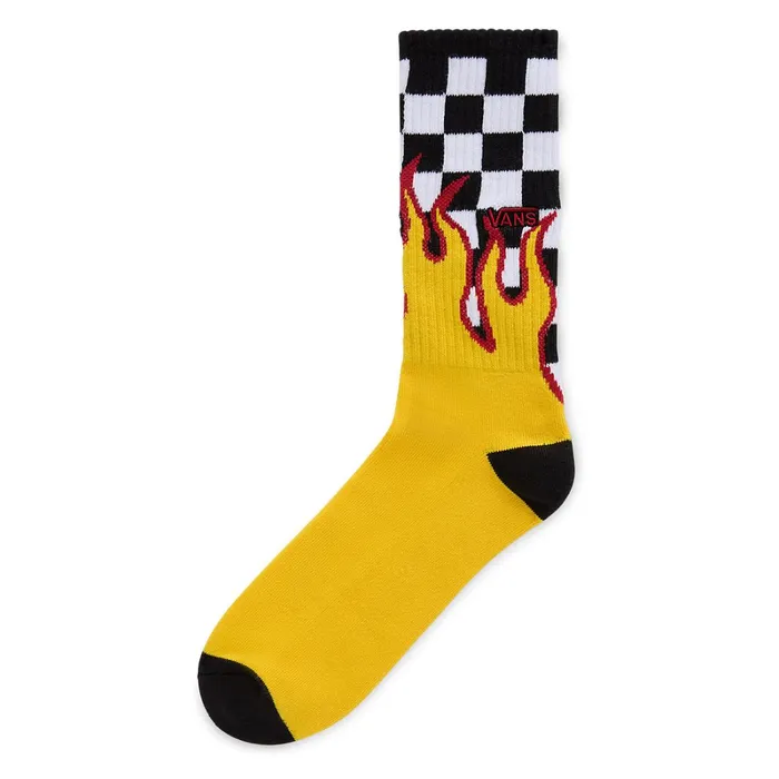 Vans Socks Men Flame Check Crew Socks 1 Pair Black