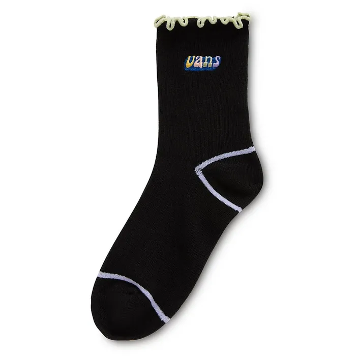 Vans Socks Women Ruffle Crew Socks 1 Pair Black