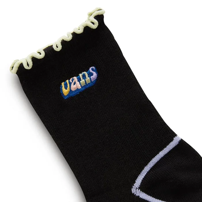 Vans Socks Women Ruffle Crew Socks 1 Pair Black