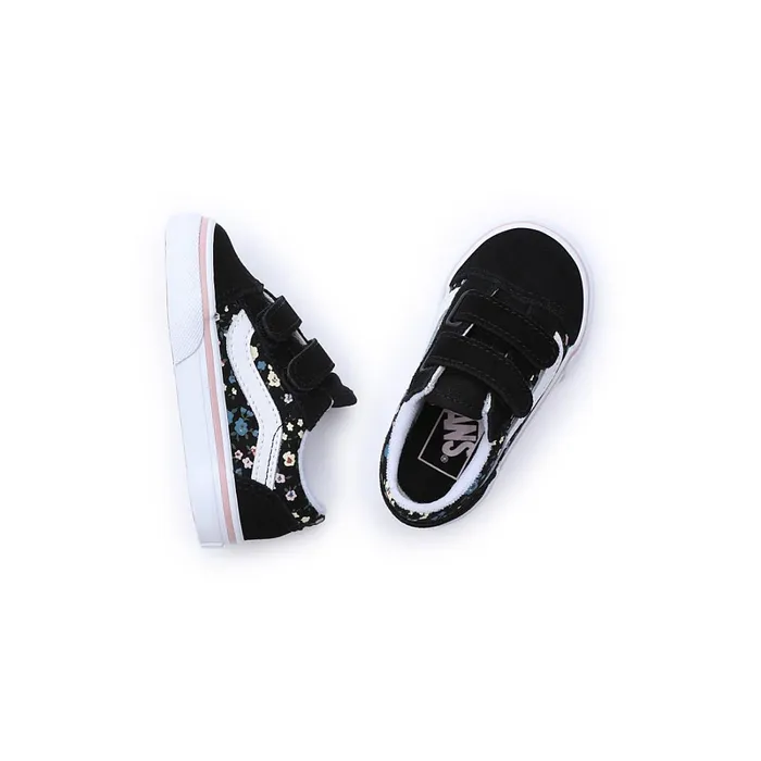 Vans Toddler Shoes 14 Years Kids Toddler Floral Old Skool Hook And Loop Shoes 14 Years Black