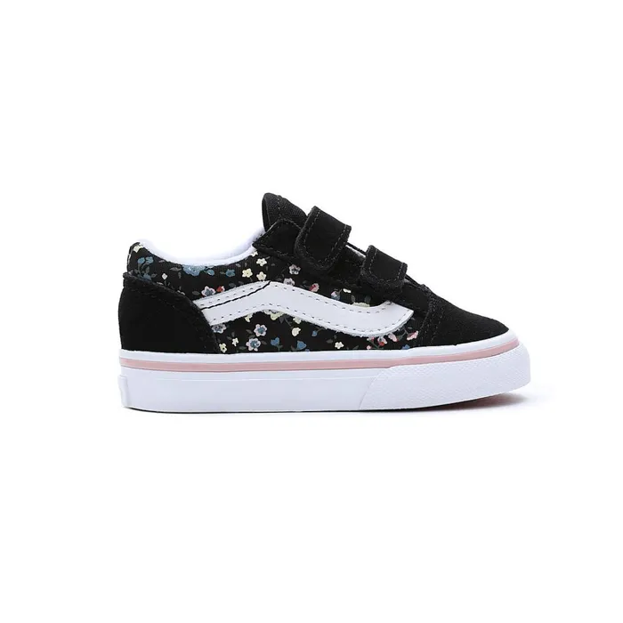 Vans Toddler Shoes 14 Years Kids Toddler Floral Old Skool Hook And Loop Shoes 14 Years Black