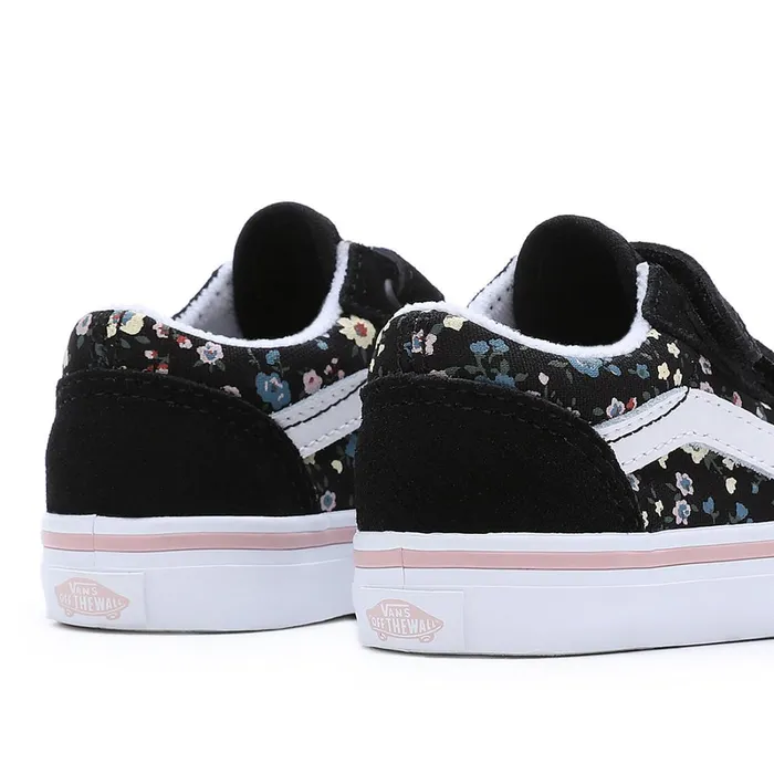 Vans Toddler Shoes 14 Years Kids Toddler Floral Old Skool Hook And Loop Shoes 14 Years Black
