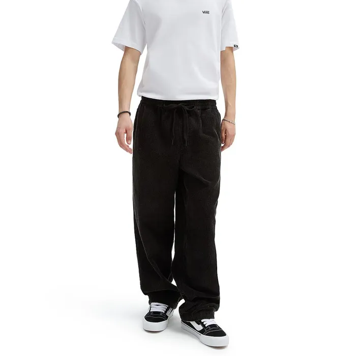 Vans Trousers and Jeans Men Range Baggy Tapered Corduroy Acid Wash Elastic Waist Trousers Black