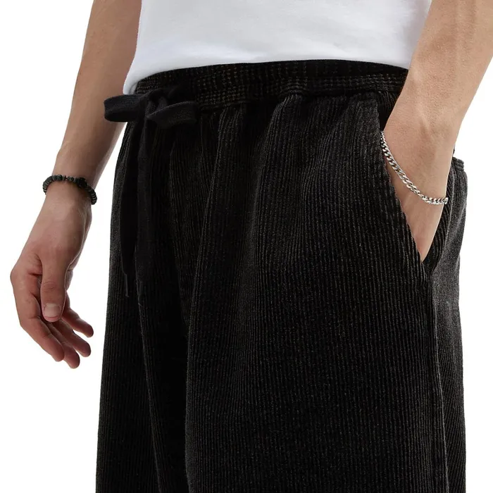 Vans Trousers and Jeans Men Range Baggy Tapered Corduroy Acid Wash Elastic Waist Trousers Black