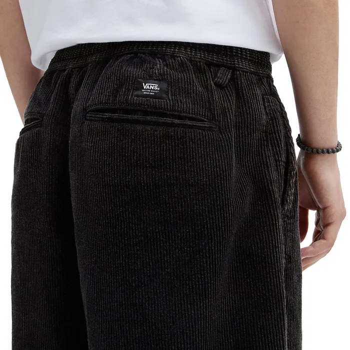Vans Trousers and Jeans Men Range Baggy Tapered Corduroy Acid Wash Elastic Waist Trousers Black
