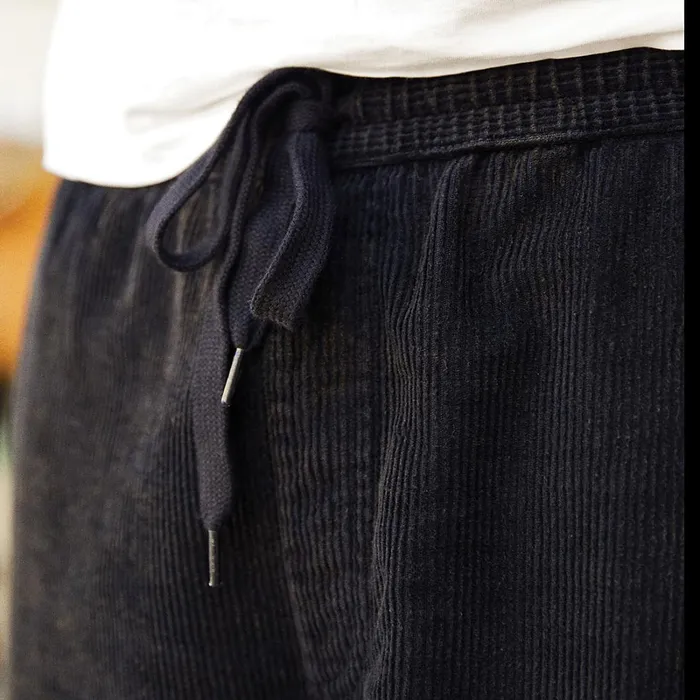 Vans Trousers and Jeans Men Range Baggy Tapered Corduroy Acid Wash Elastic Waist Trousers Black