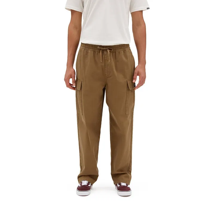 Vans Trousers and Jeans Men Range Cargo Baggy Tapered Elastic Trousers Brown