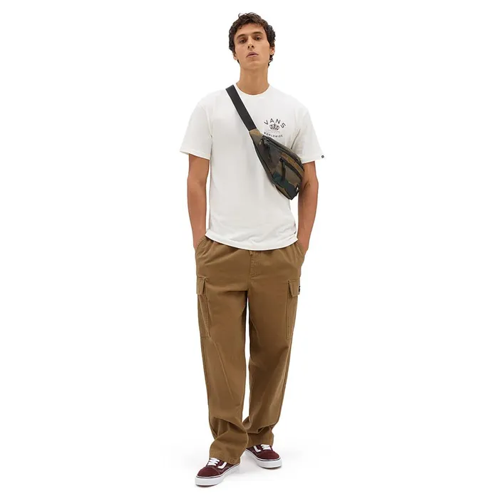 Vans Trousers and Jeans Men Range Cargo Baggy Tapered Elastic Trousers Brown