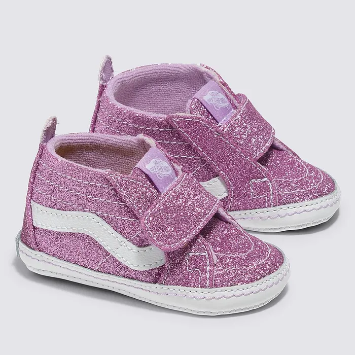 Vans View All Kids Infant Sk8Hi Crib Glitter Shoes 01 Years Purple