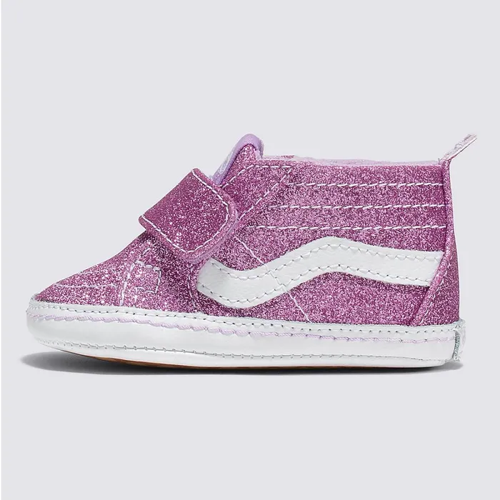 Vans View All Kids Infant Sk8Hi Crib Glitter Shoes 01 Years Purple