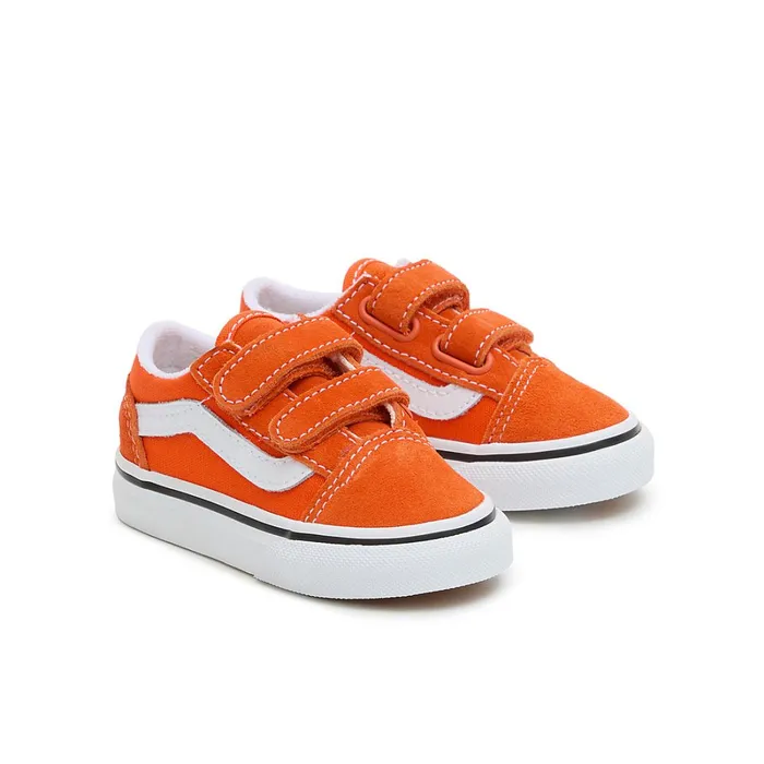 Vans View All Kids Toddler Old Skool Hook And Loop Shoes 14 Years Orange