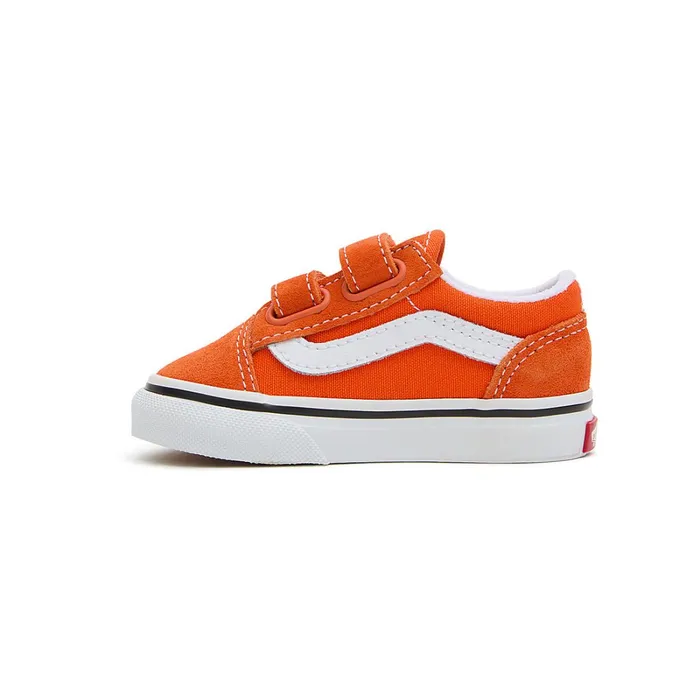 Vans View All Kids Toddler Old Skool Hook And Loop Shoes 14 Years Orange