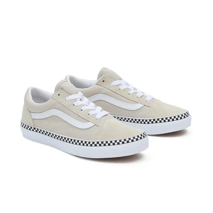 Vans View All Kids Youth Checkerboard Foxing Old Skool Shoes 814 Years Beige