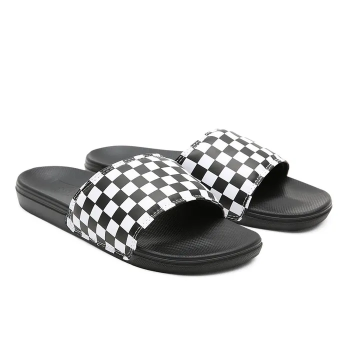 Vans View All Men Checkerboard La Costa SlideOn Shoes Black White