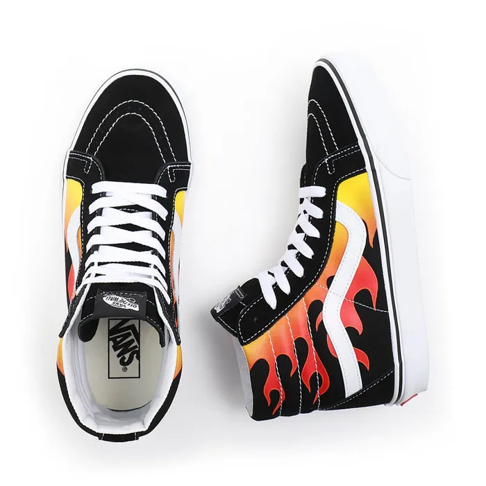 Vans View All Men Flame Sk8Hi Reissue Shoes Black