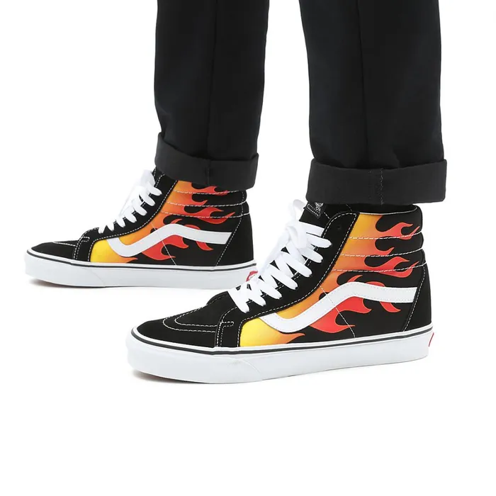 Vans View All Men Flame Sk8Hi Reissue Shoes Black