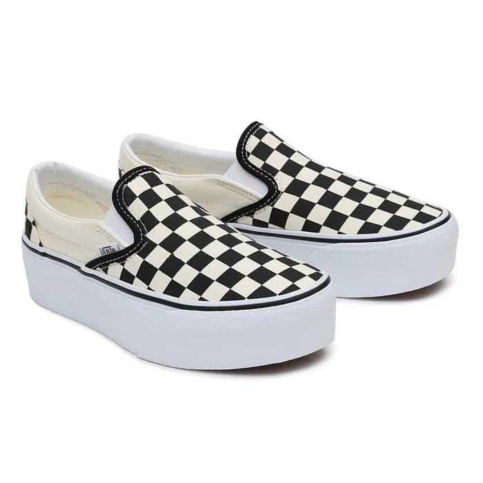 Vans View All Women Classic SlipOn Stackform Shoes Black White