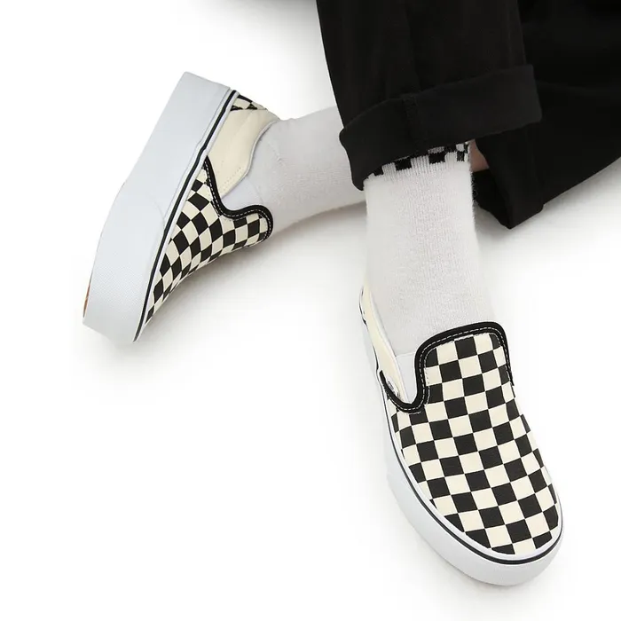 Vans View All Women Classic SlipOn Stackform Shoes Black White
