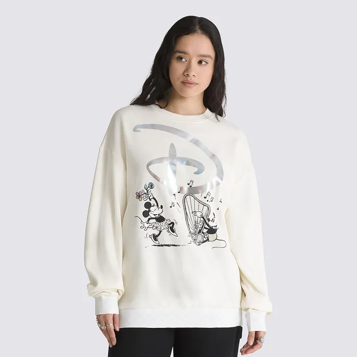 Vans View All Women Disney X Swan Song Oversized Long Sleeve Crew Sweatshirt White