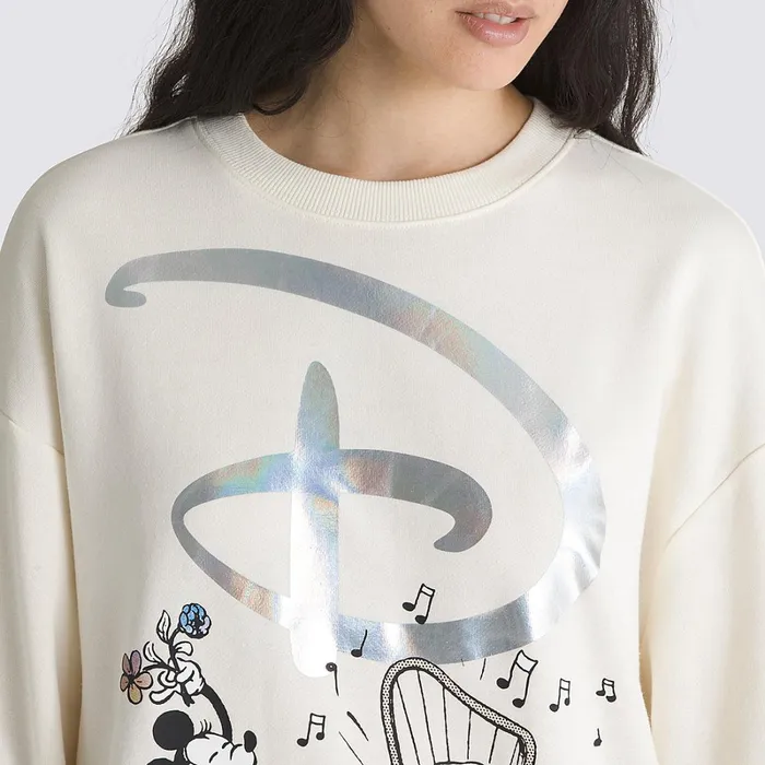 Vans View All Women Disney X Swan Song Oversized Long Sleeve Crew Sweatshirt White