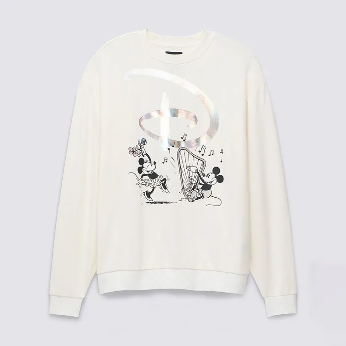 Vans View All Women Disney X Swan Song Oversized Long Sleeve Crew Sweatshirt White