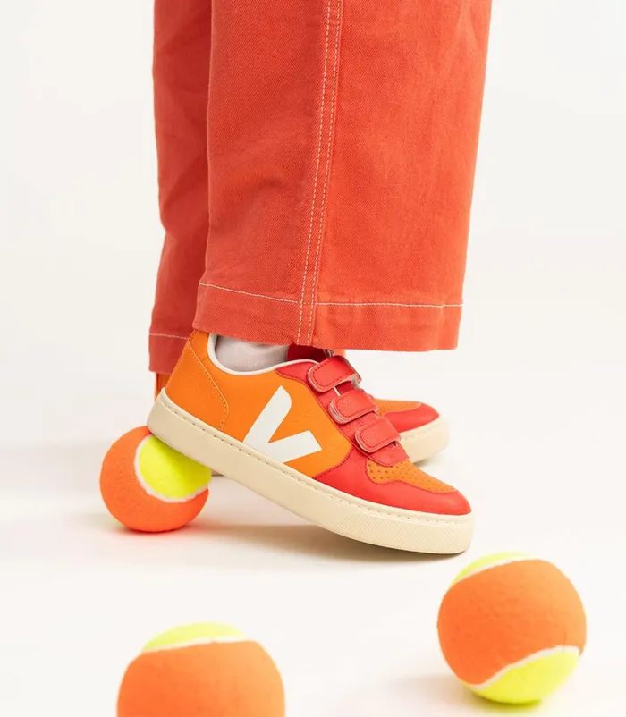 VEJA V10 Kids V10 CHROMEFREE LEATHER TAO ORANGE