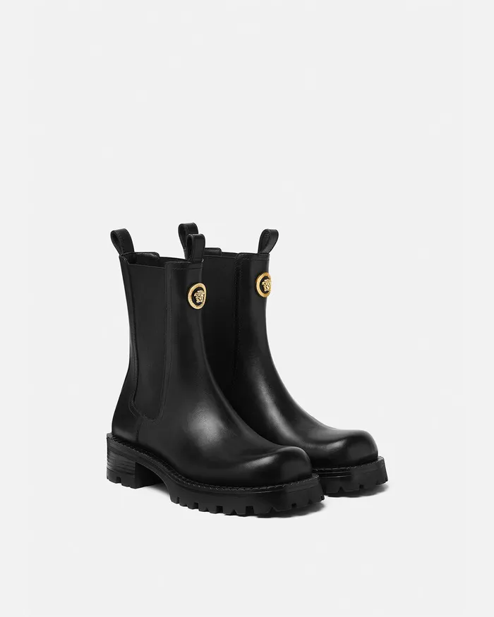 Versace Alia Chelsea Boots 35 Mm Blackgold Women Boots