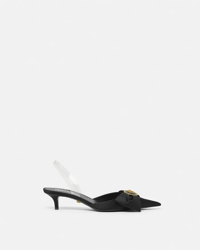 Versace Alia Slingback Pumps 45 Mm Blackgold Women Pumps and Slingbacks