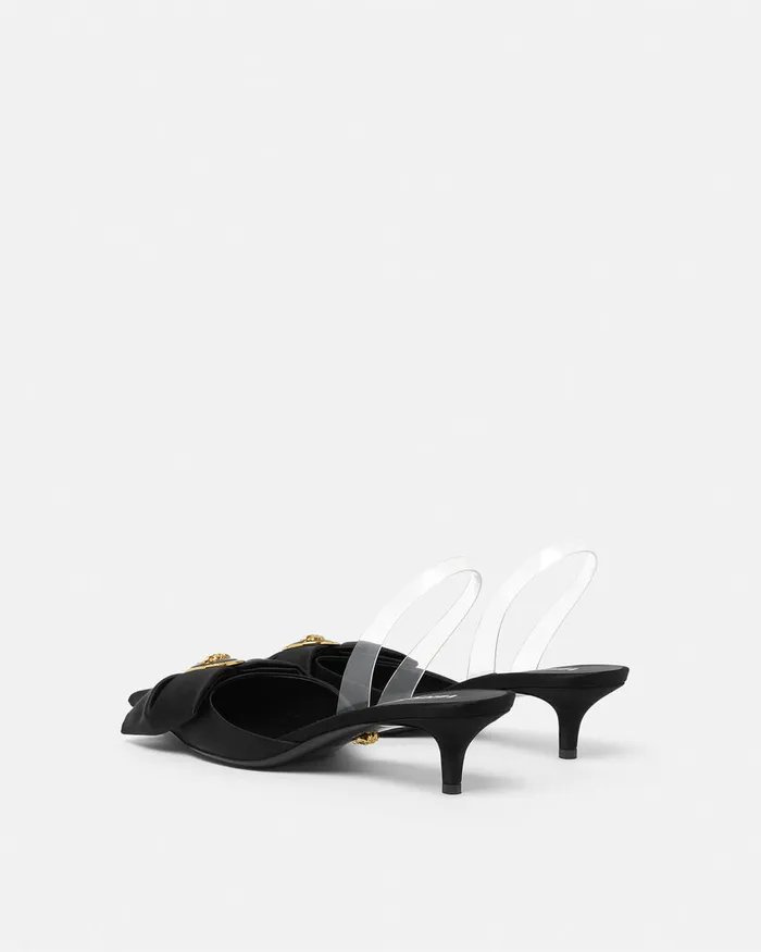 Versace Alia Slingback Pumps 45 Mm Blackgold Women Pumps and Slingbacks