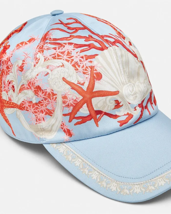 Versace Barocco Sea Baseball Cap Blueprint WomenMen Hats and Caps