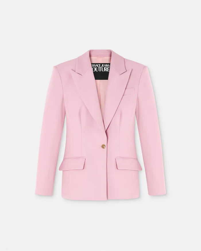 Versace Baroque Buckle Blazer Pink Women Jeans Couture