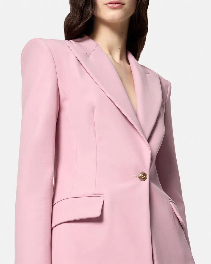 Versace Baroque Buckle Blazer Pink Women Jeans Couture