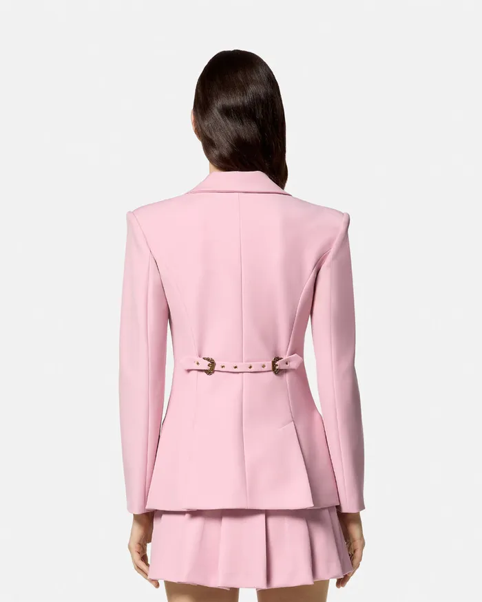 Versace Baroque Buckle Blazer Pink Women Jeans Couture