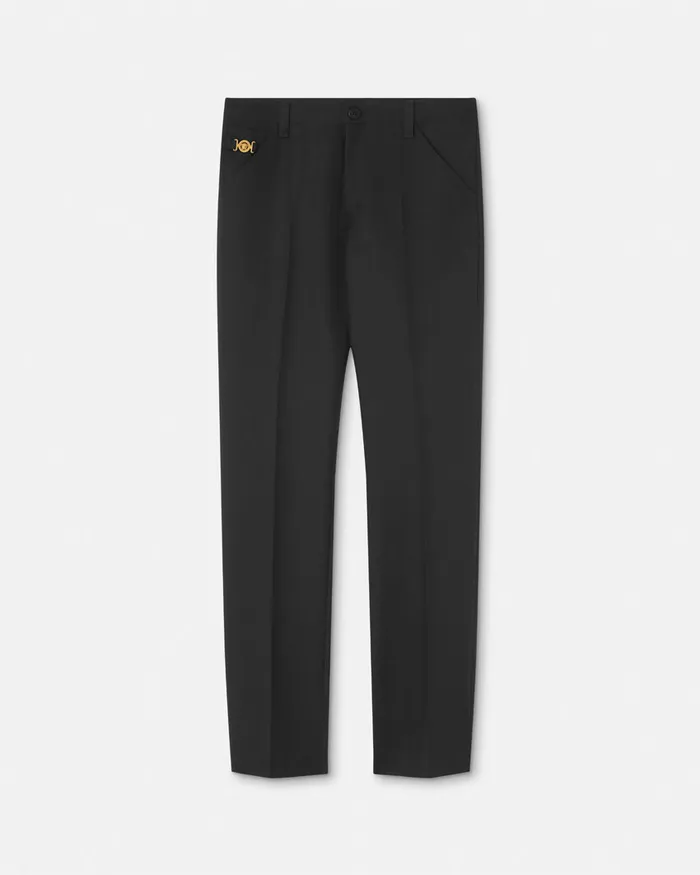 Versace Cavalry Wool Formal Pants Black Men Pants and Shorts