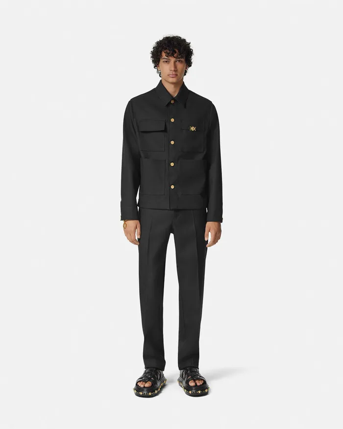 Versace Cavalry Wool Formal Pants Black Men Pants and Shorts