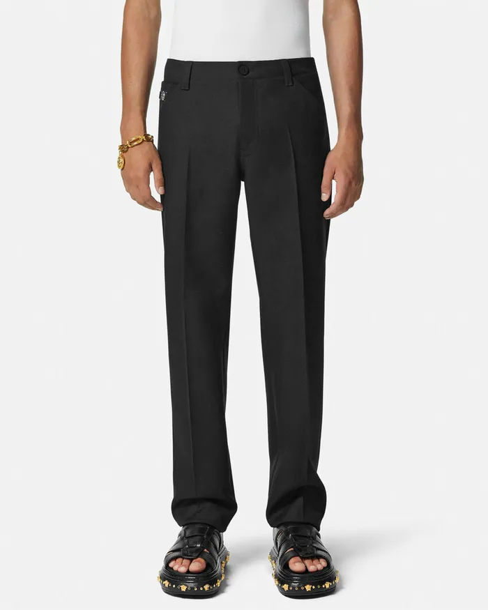 Versace Cavalry Wool Formal Pants Black Men Pants and Shorts