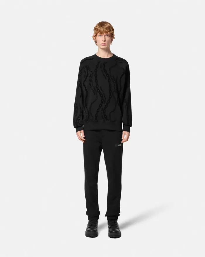Versace Chain Couture RelaxedFit Sweatshirt Blackprint Men Jeans Couture